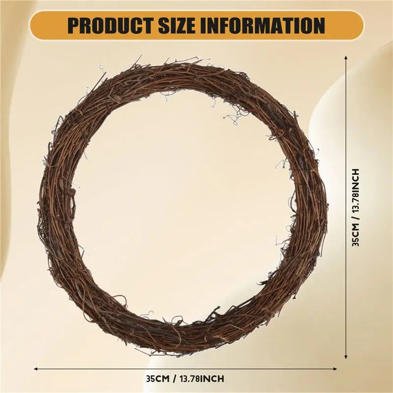 2-Pack 14" Grapevine Rattan Wreaths – DIY Christmas & Wedding