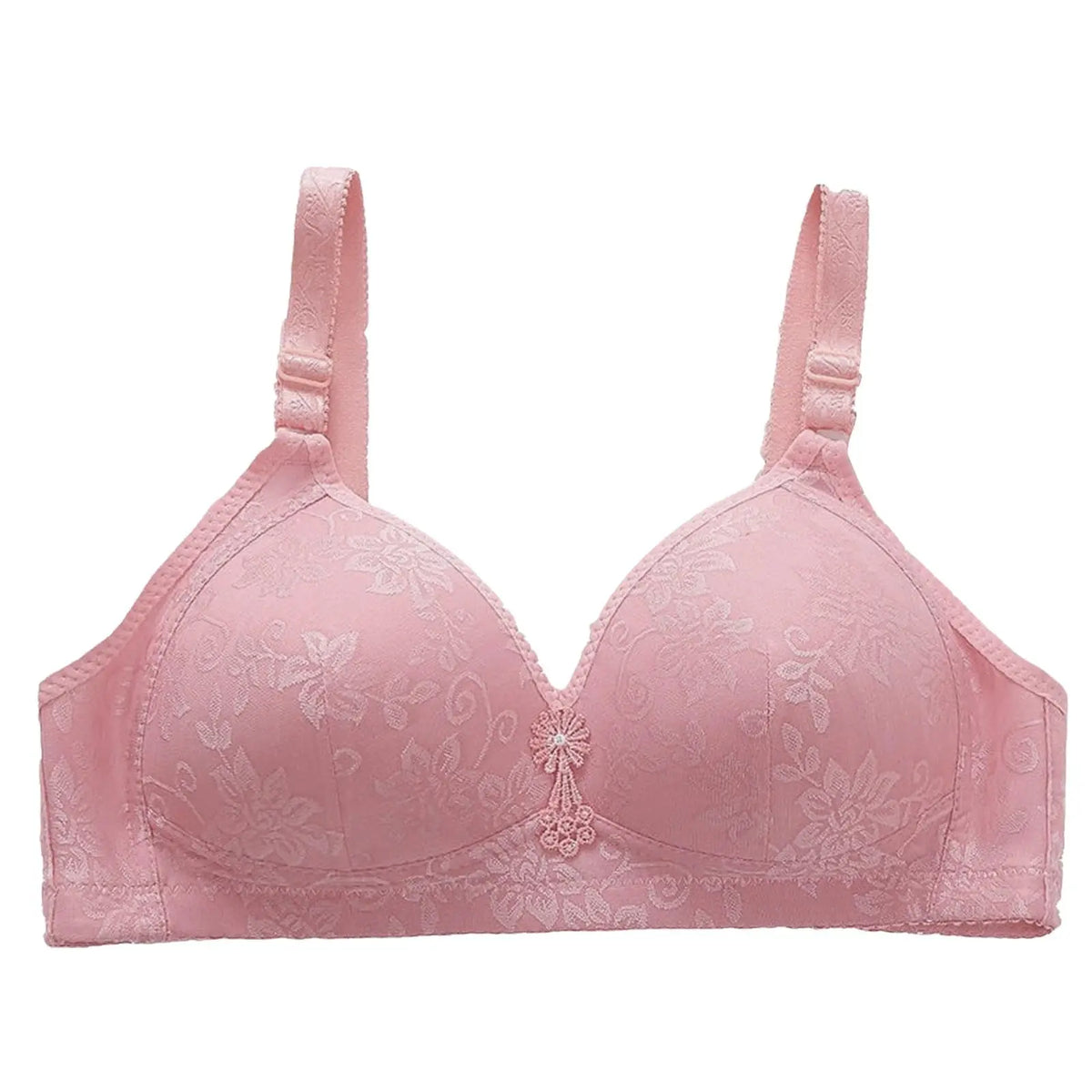 Women's Wire-Free Gathering Bra – Breathable Seamless Half Cup