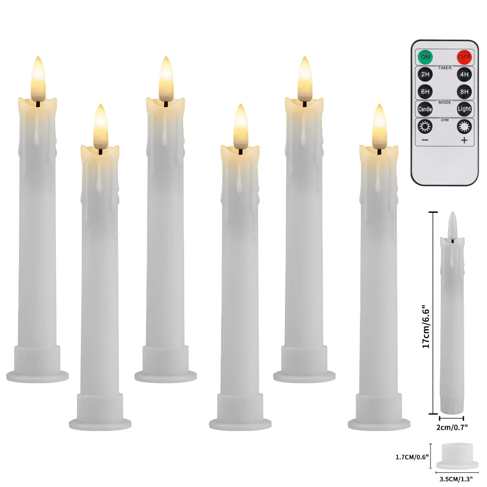 Flameless Taper Candles Battery LED Flickering Set 6/12/24Pcs