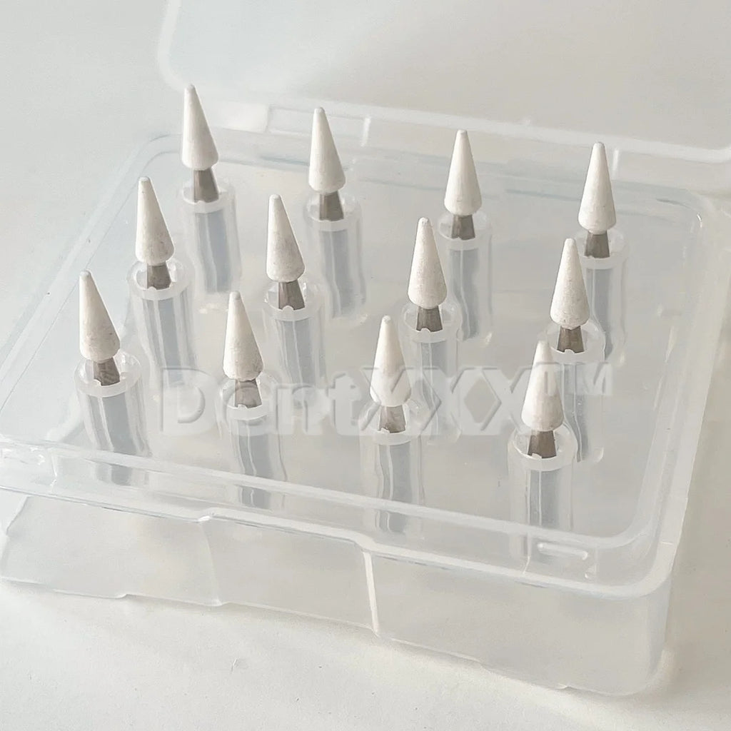 12Pc White Aluminum Oxide Grinding Bits 2.35mm Rotary Tool