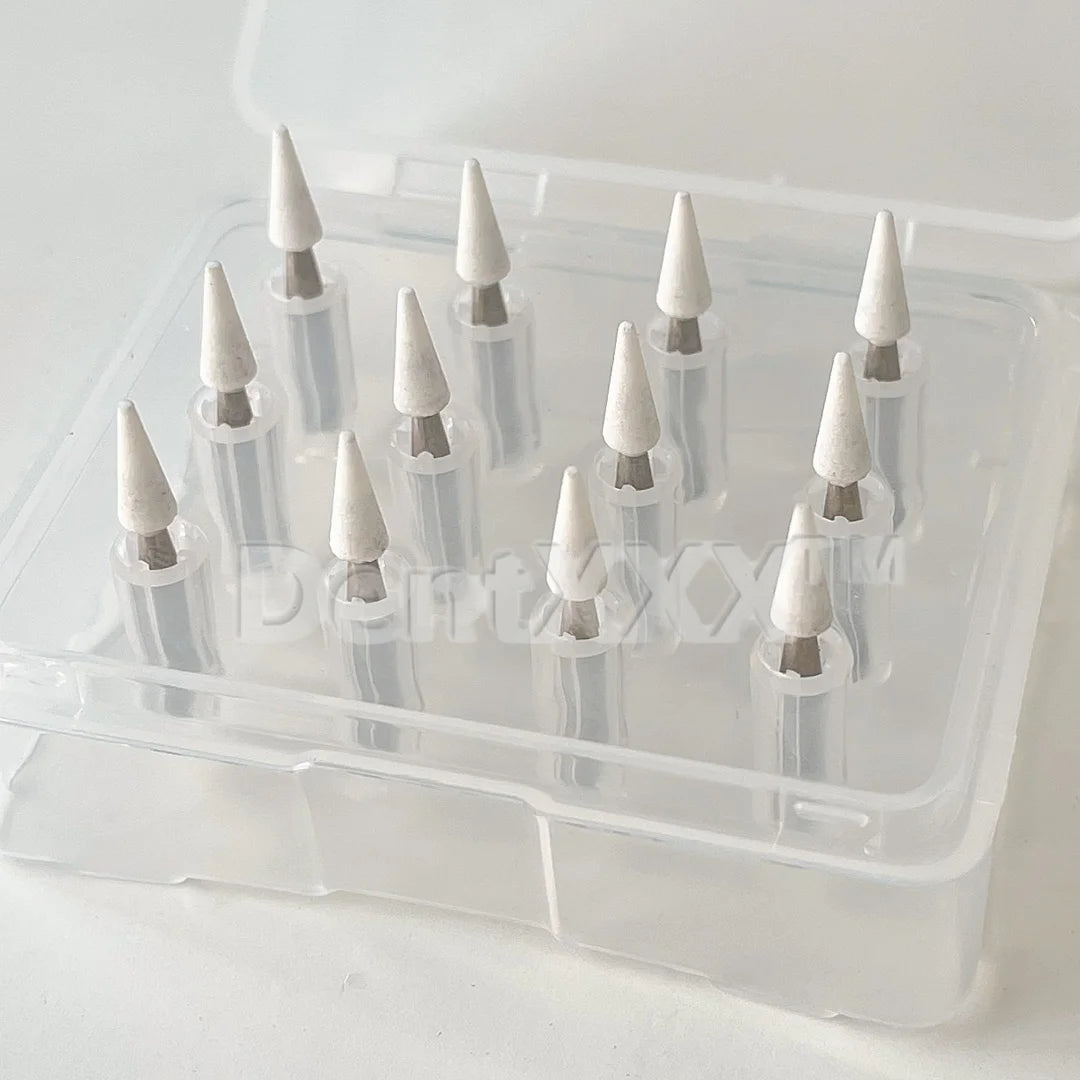 12Pc White Aluminum Oxide Grinding Bits 2.35mm Rotary Tool
