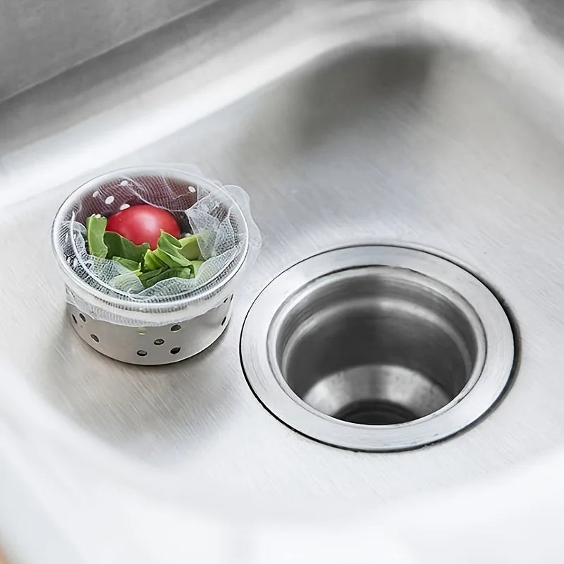 100-Pack Disposable Kitchen Sink Strainer Mesh Bags