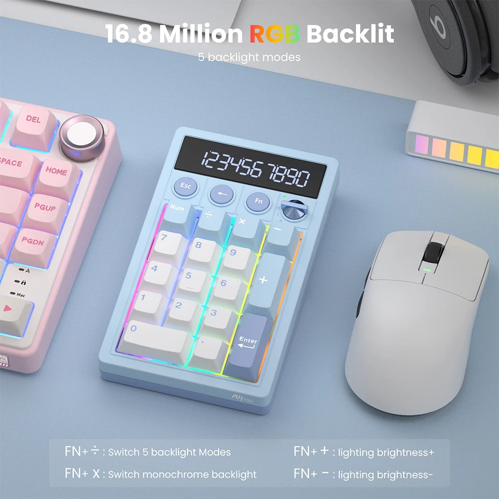 RK M20 Wireless Numpad Calculator – RGB Hot-Swap 17 Keys