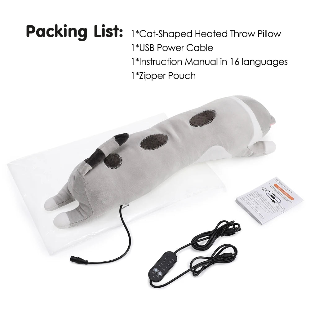 Cute Cat USB Electric Heating Pad – 5 Temps & 5 Timers