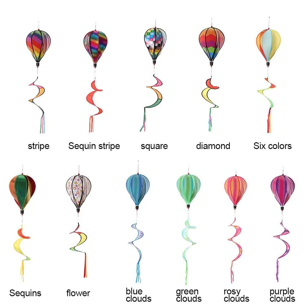 Hot Air Balloon Garden Wind Spinner Outdoor Pinwheel 110cm