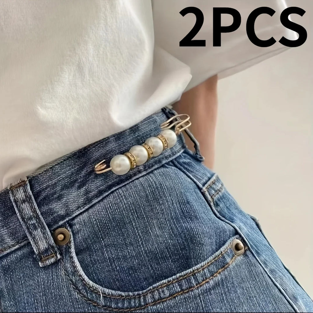 Pearl Brooch Waist Adjuster Safety Pins for Women – 1/2/3 PCS