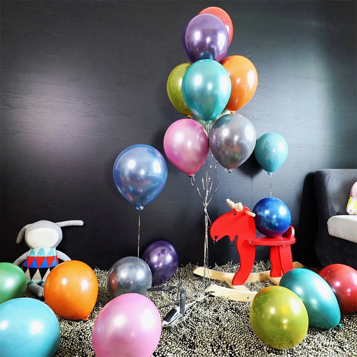 250-Pack 10" Rose Gold Metallic Chrome Latex Party Balloons