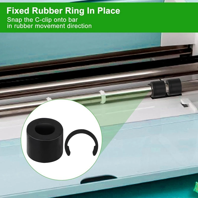 Cricut Maker Rubber Roller & Retaining Clip Ring Replacement Kit