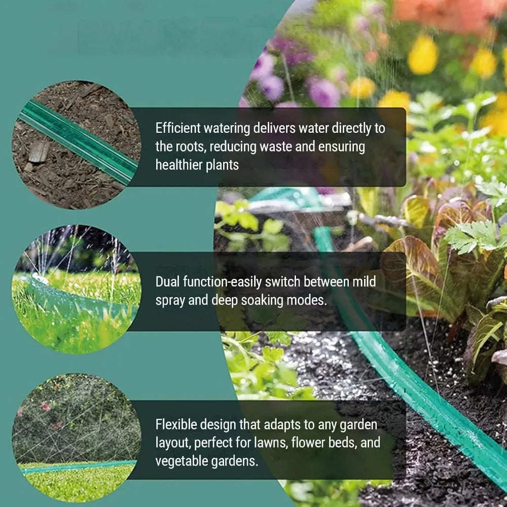 15M Flexible PVC Garden Hose with Dual Quick Connect Fitting