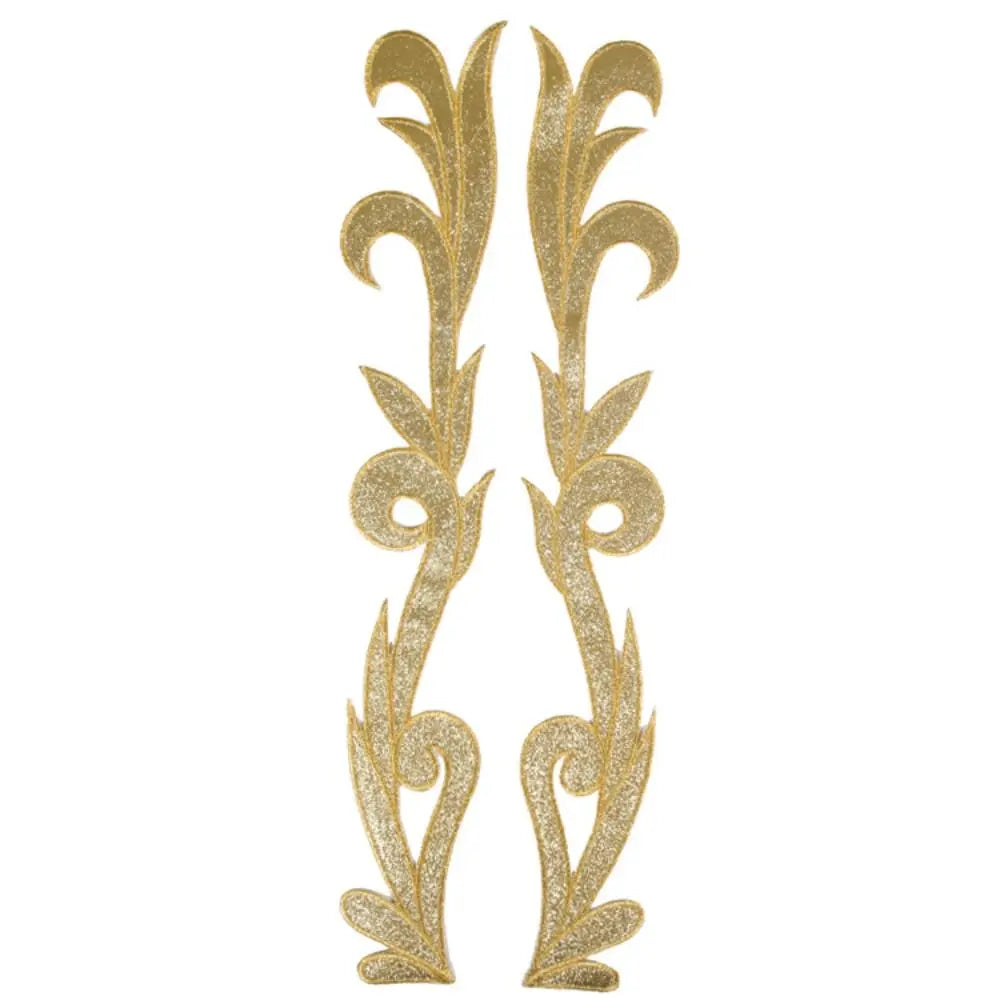 Gold Silver Sequin Baroque Embroidery Applique Patches – 2 Pcs