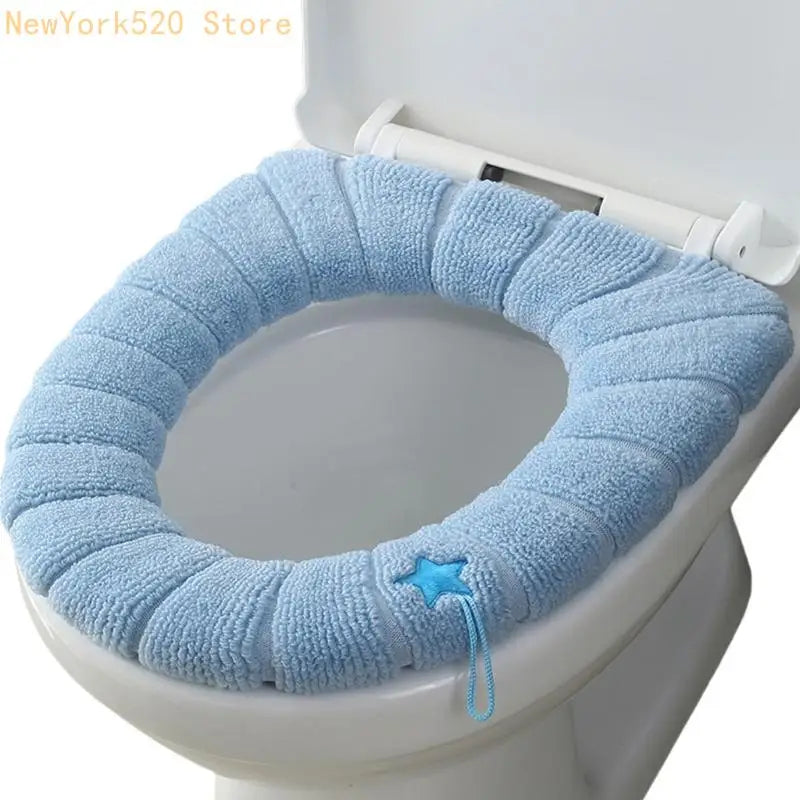 Soft Fiber Toilet Seat Cover with Handle – Machine Washable