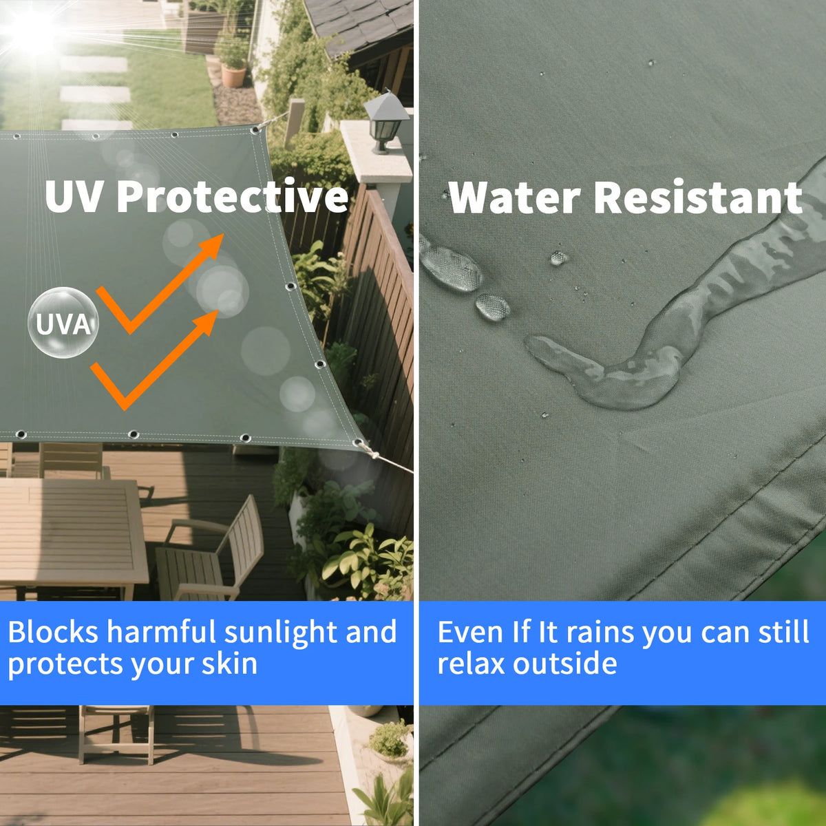 Waterproof Shade Cloth Canopy with Grommets 2–5M | UV Block