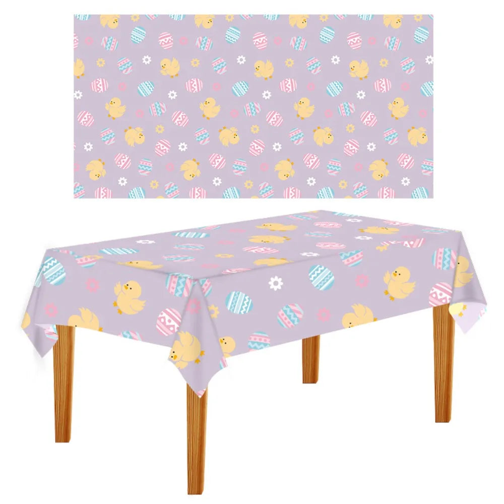 Easter Rabbit Bronzing Tablecloth 137x274cm Disposable Cover