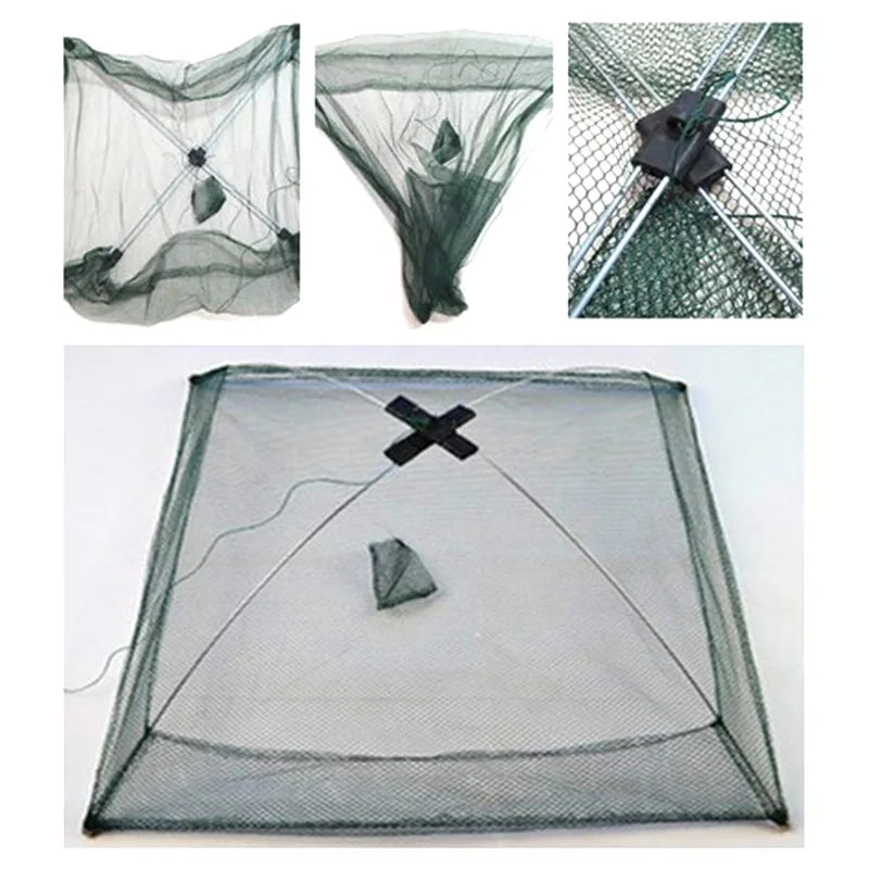 Umbrella Crab Trap Folding Bait Dip Fishing Net – 3 Sizes