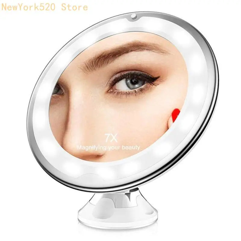 Flexible 7X Magnifying LED Vanity Makeup Mirror – 6 Inch