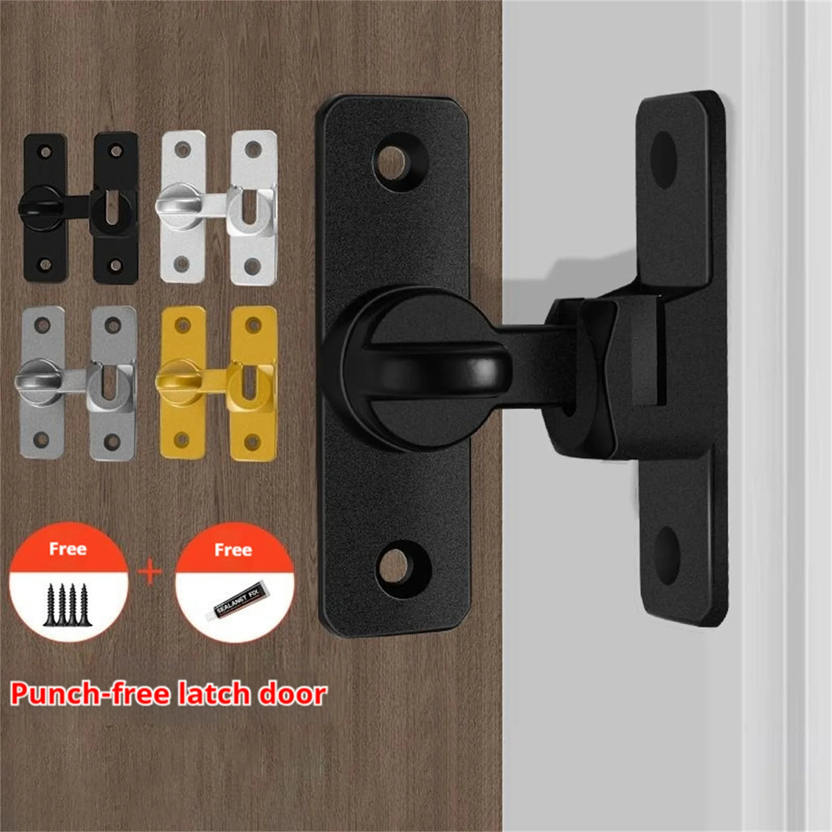 Barn Door Slide Latch Lock – No-Drill Aluminium Hardware