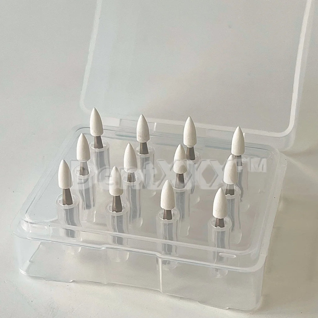 12Pc White Aluminum Oxide Grinding Bits 2.35mm Rotary Tool