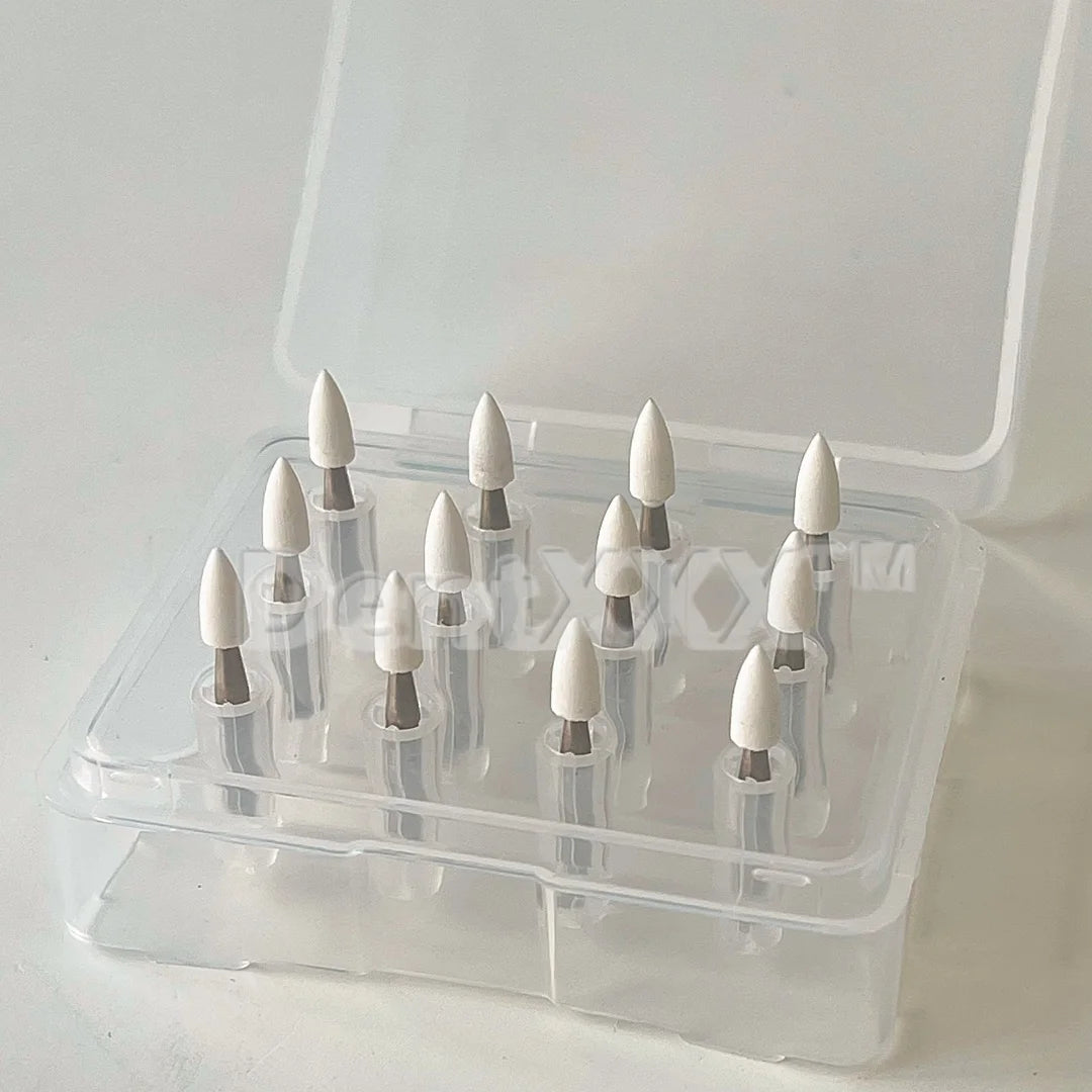 12Pc White Aluminum Oxide Grinding Bits 2.35mm Rotary Tool