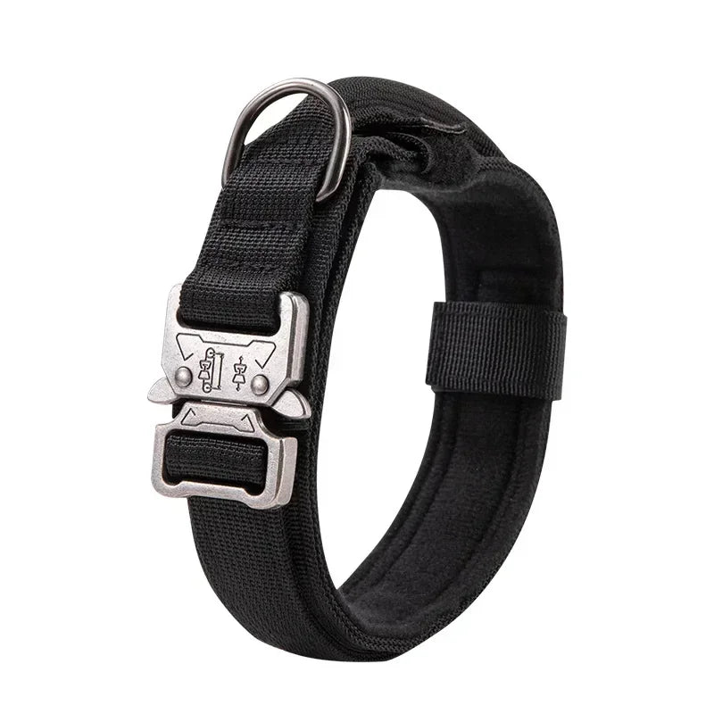 Tactical Dog Collar for Medium & Large Dogs – Padded Nylon