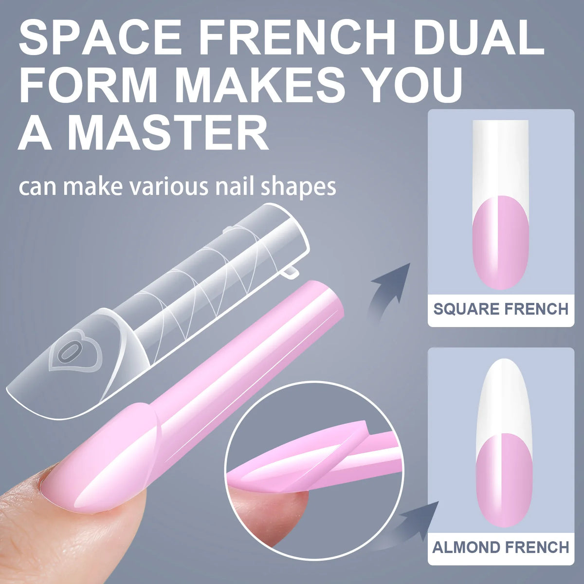 150pcs Dual Form Nail Extension Set – Clear French Tips