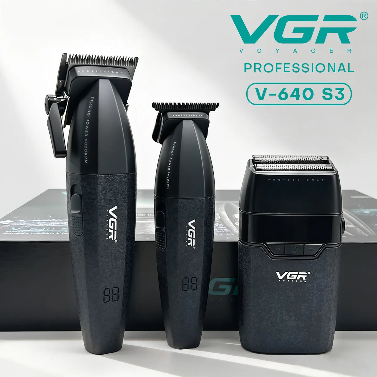 VGR V-640 Cordless Hair Clipper Trimmer Shaver 9000 RPM