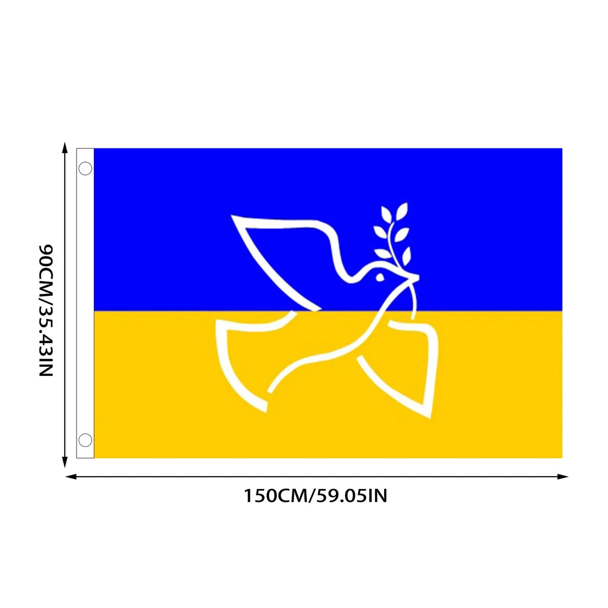 Blue Yellow Dove Olive Branch Peace Flag – Outdoor Banner