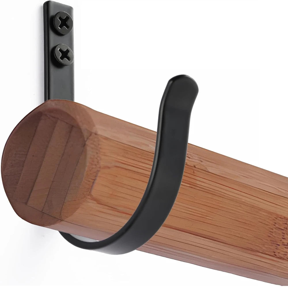J-Shape Black Wall Mount Hook – Iron Coat & Towel Hanger
