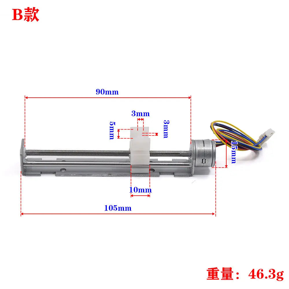 80mm Linear Actuator Mini Stepper Motor DC 5V 2-Phase 4-Wire DIY