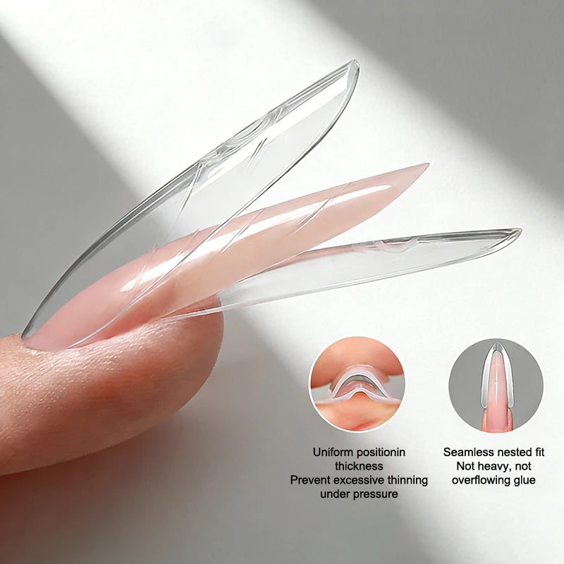Sandwich Dual Nail Forms 60pcs – 15 Sizes Coffin & Almond