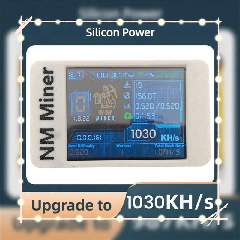 NerdMiner PRO NMMiner 1030KH/S Bitcoin Solo Miner 2.8" Display