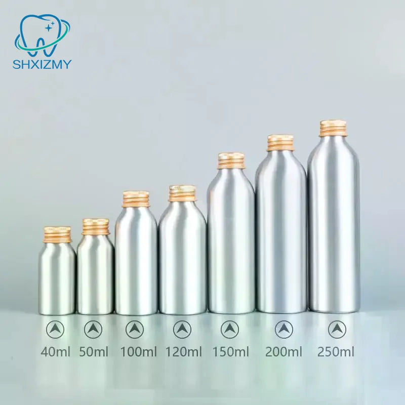 Gold Aluminum Refillable Bottle 50–250ml | Screw Cap Travel