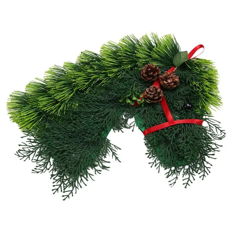 Horse Head Wreath Front Door Christmas Holiday Decoration