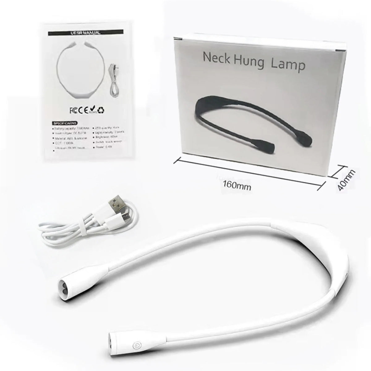 USB Rechargeable Neck Light – 360° Flex, Stepless Dimming LED