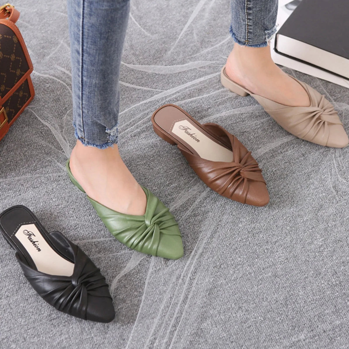 Women's Pointed Toe High Heel Slippers – Korean Style 2025