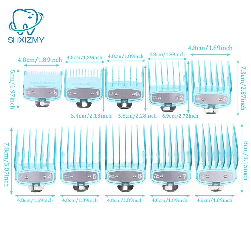 Hair Clipper Guard Combs 10 Sizes 1.5–25mm Barber Attachments