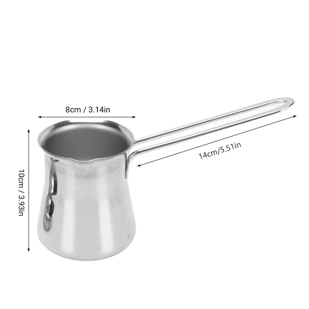 Stainless Steel Turkish Coffee Pot 450ml – Stovetop Cezve with Lid