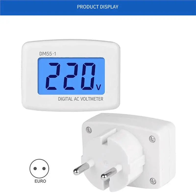 Digital AC Voltmeter LCD 80–300V EU Plug | Home Use