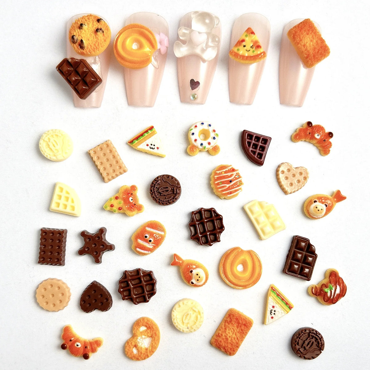 3D Dessert Nail Charms – 20PCS Resin Food Nail Art Decorations