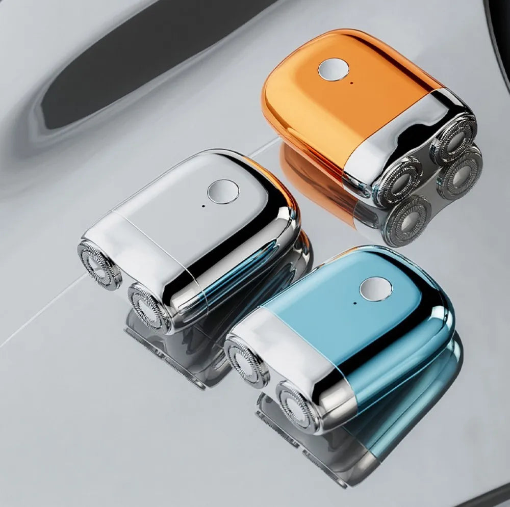 Mini Electric Shaver IPX7 Waterproof Rotary Beard Trimmer
