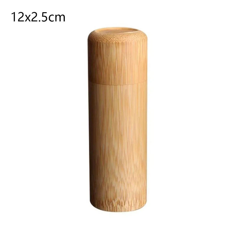Natural Bamboo Tea Canister with Lid – Eco Spice Storage Jar