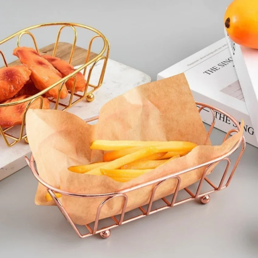 2-Pack Stainless Steel Storage Baskets – Desk & Vanity Organizer