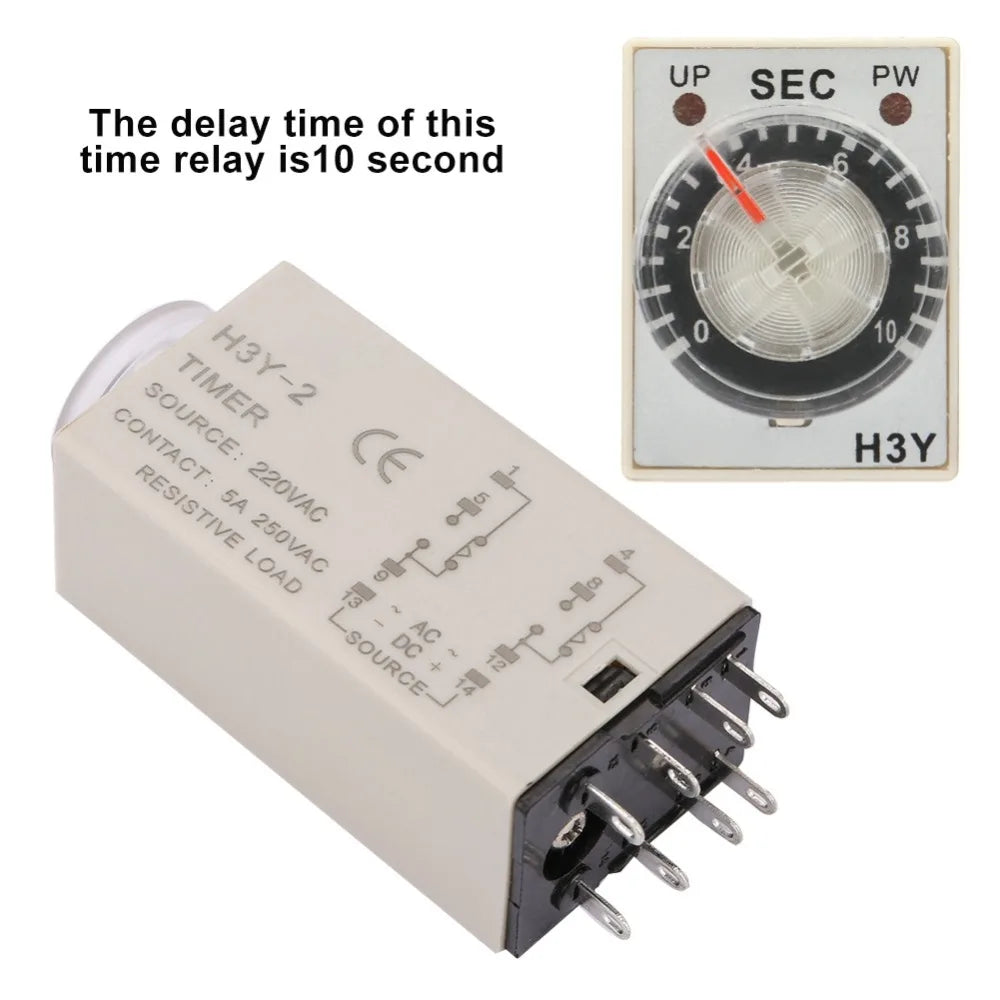 H3Y-2 Delay Timer Relay AC 220V 10s 8-Pin Time Relay