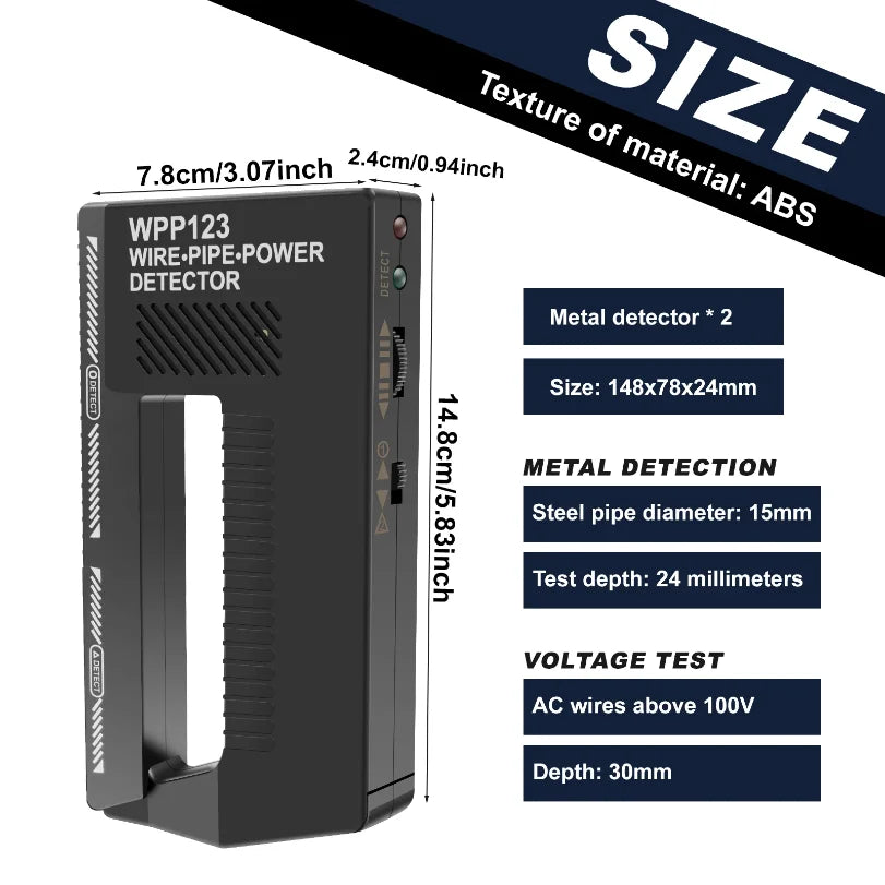 Handheld Wall Scanner Metal Detector – AC Wire & Pipe Finder