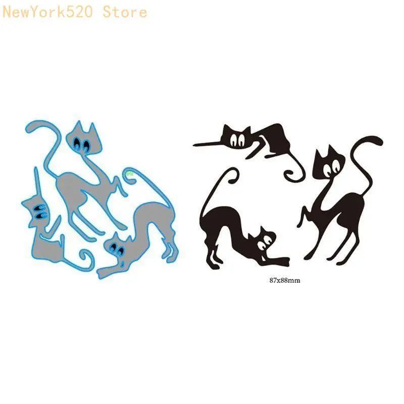 Cats Metal Cutting Dies Stencil – Scrapbooking & Card Making