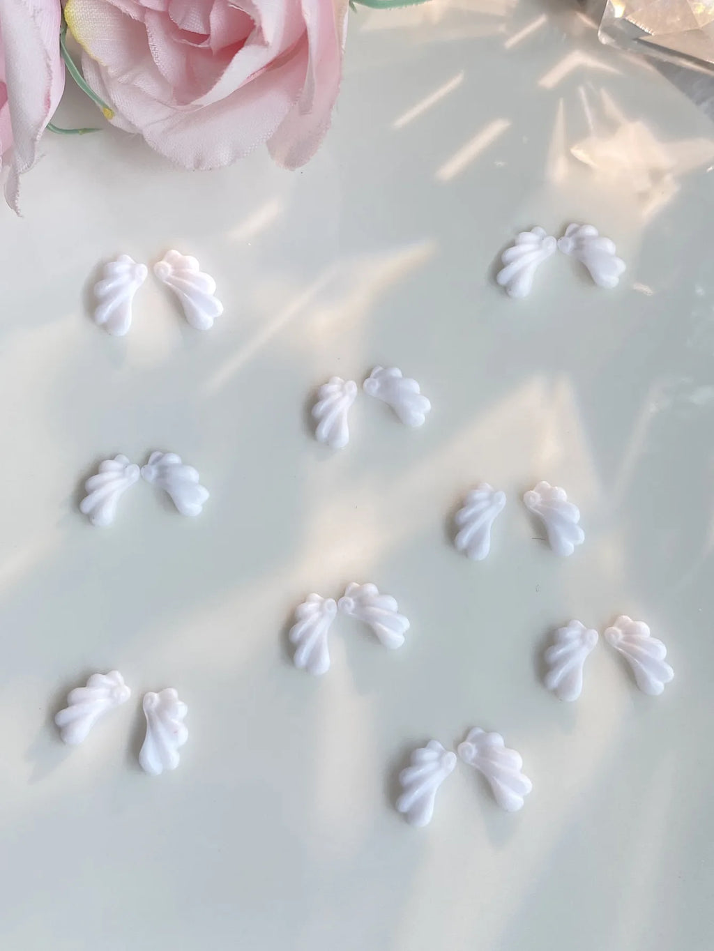 30Pcs 3D Acrylic Angel Wing Nail Charms – Kawaii DIY Nail Art