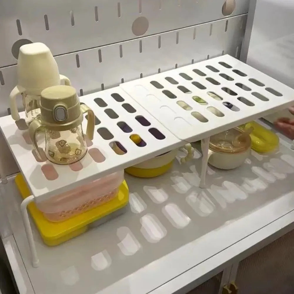 ABS Expandable Stackable Shelf – Kitchen & Bathroom Rack