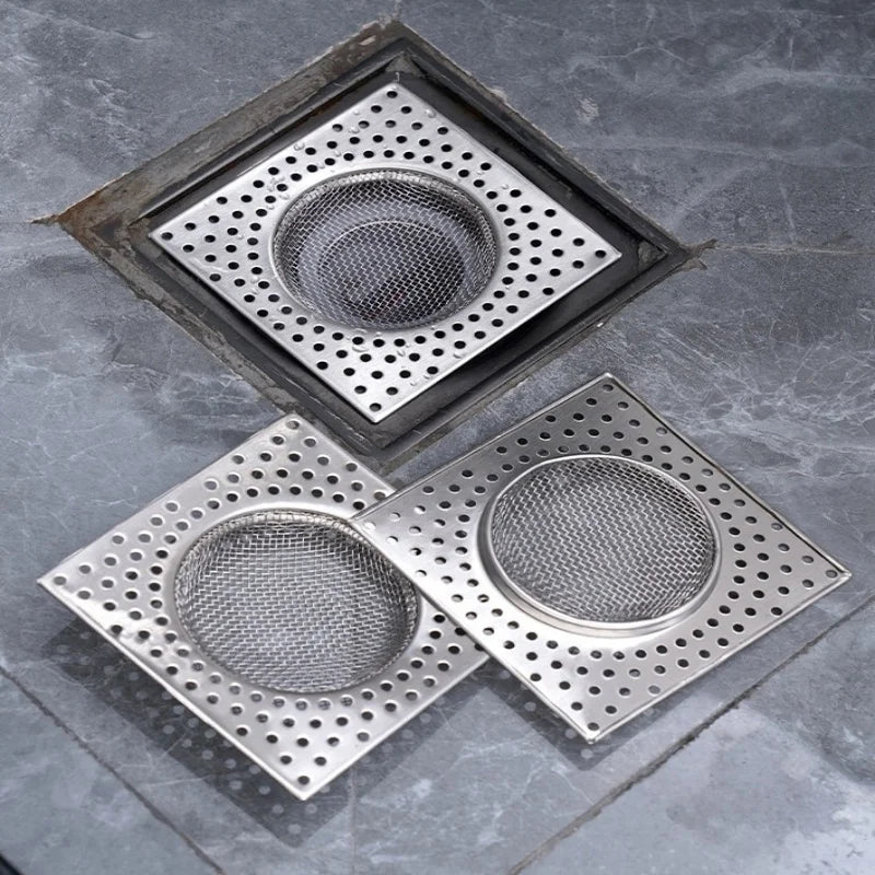 Square Stainless Steel Floor Drain Hair Catcher & Sink Strainer