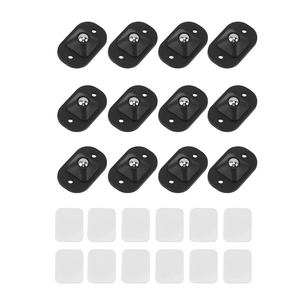 12-Pack Self Adhesive Mini Swivel Caster Wheels – 360° Rotation