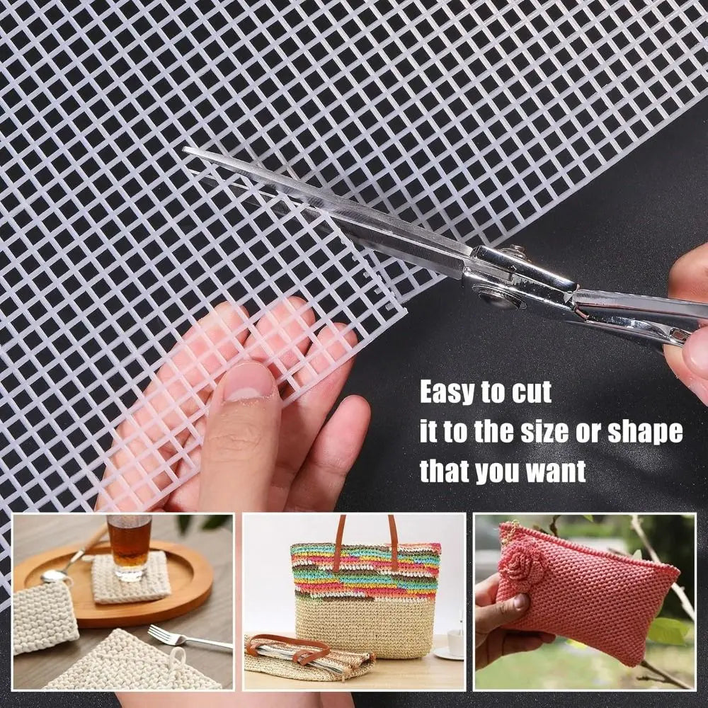 Plastic Mesh Grid Sheet 33x50cm – DIY Bag & Rug Crafting