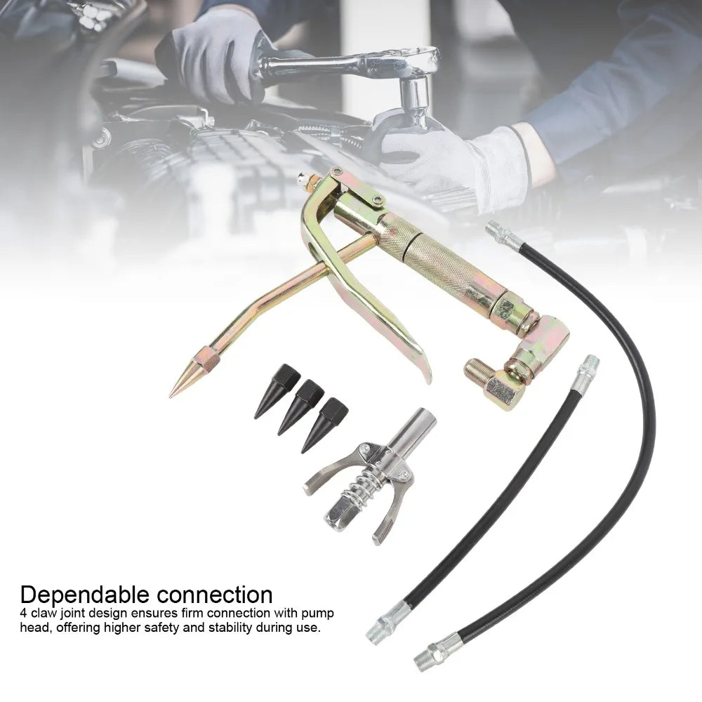 7-Piece Universal Grease Nozzle Kit – Spring-Loaded Coupler